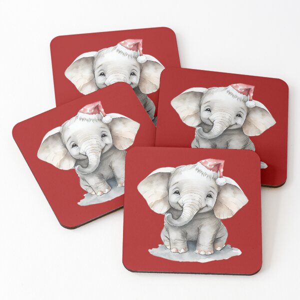 Item preview,  Baby Elephant Wearing Santa Hat - Cute Christmas Elephant designed and sold by LionessLove.