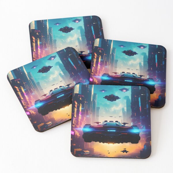 Item preview, Futuristic flying car in the city of the future designed and sold by stevanovicigor.