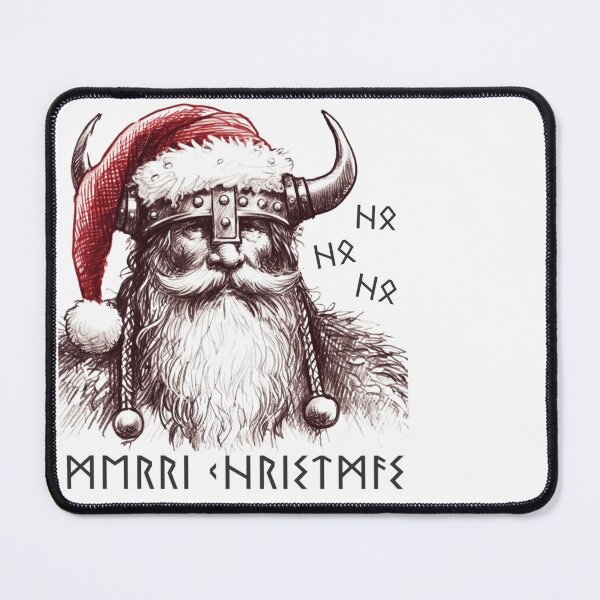 Artikelvorschau, Der Weihnachtsmann Viking Claus sagt „Ho Ho Ho Frohe Weihnachten“. entworfen und verkauft von digitaldraw4you.