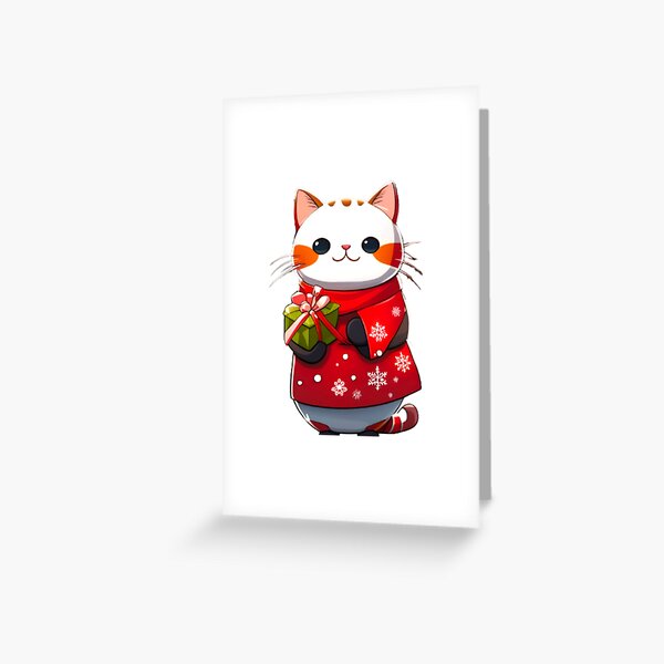 Item preview, christmas japan cat designed and sold by KorArtStudio.