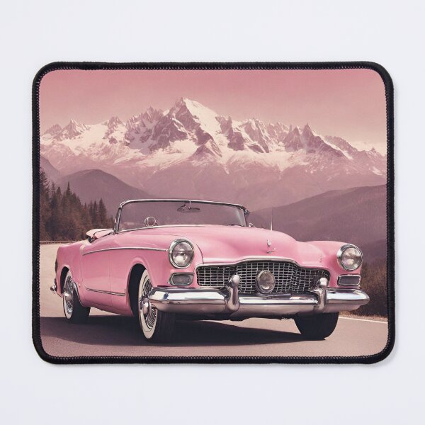 Item preview, Pink vintage car on the road in the mountains designed and sold by NaturaFotos.