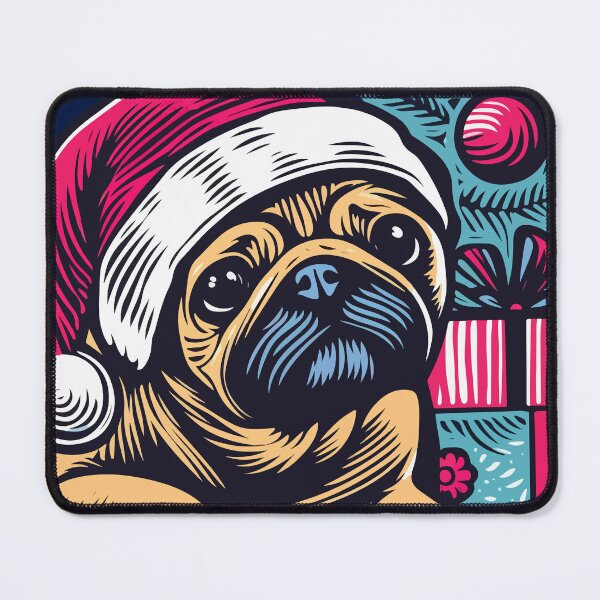 Item preview, Merry Christmas Pug Cute Puppy Pet Fashion Gift for Dog Lovers [type 1] designed and sold by Magikdog.