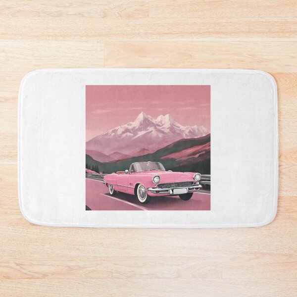 Item preview, Pink vintage car on the road in the mountains designed and sold by NaturaFotos.