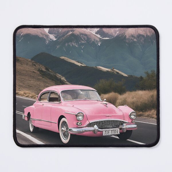 Item preview, Pink vintage car on the road in the mountains designed and sold by NaturaFotos.
