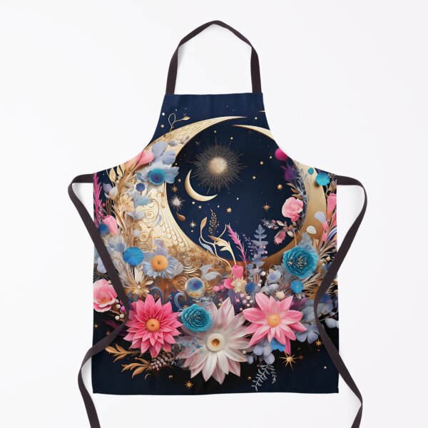 Item preview, Crescent moon with flowers art print designed and sold by dcrc.