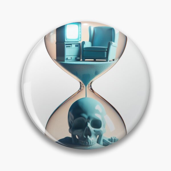 Item preview, hourglass, life, skull, death, memento mori, designed and sold by KICIART.