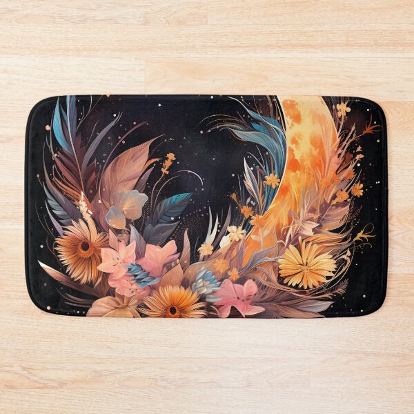 Item preview, crescent moon with flowers art print designed and sold by dcrc.