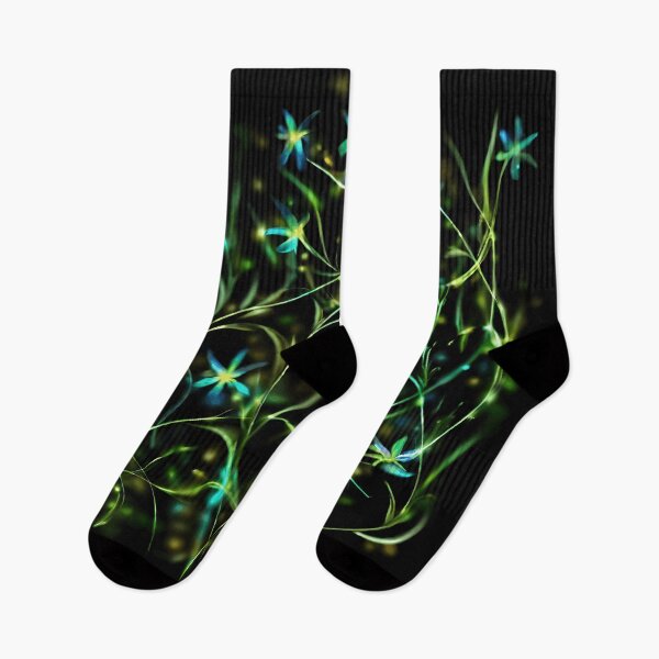 Item preview, A hypnotic image of bright wild flowers on a black background. designed and sold by My-fake-places.