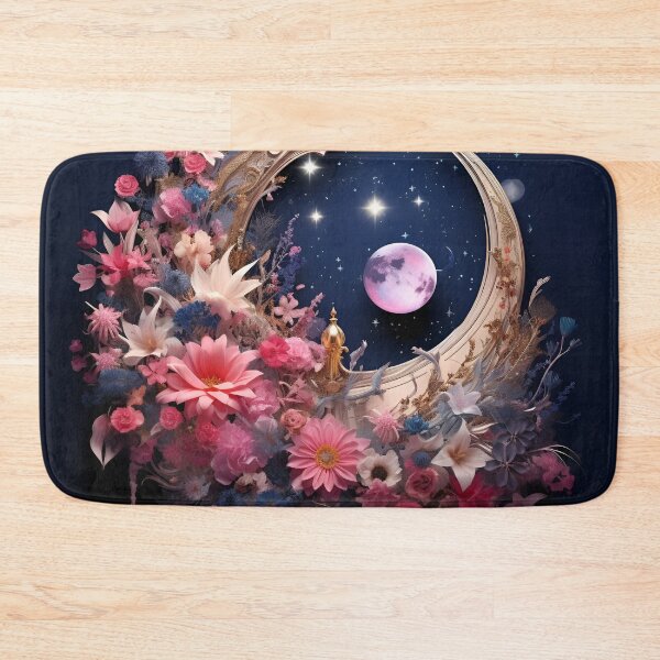 Item preview, crescent moon with flowers art print designed and sold by dcrc.