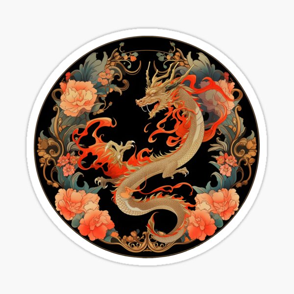 Vista previa del artículo con la obra «Dragón chino asiático tradicional. 2024 año del dragón.», diseñado y vendido por PetsArt.