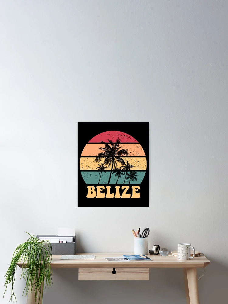 Thumbnail 2 von 3, Poster, Belize Retro Sunset Proud Belizean Belize Vacation Belize Gear designt und verkauft von DynamicDesign.