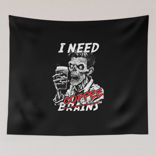 Item preview, Zombie I need coffee (brains) designed and sold by Anbe_design.