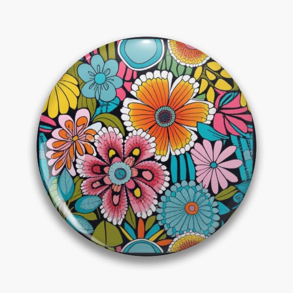 Item preview, Flores de colores sobre un fondo negro designed and sold by Rafal Saluszewski.