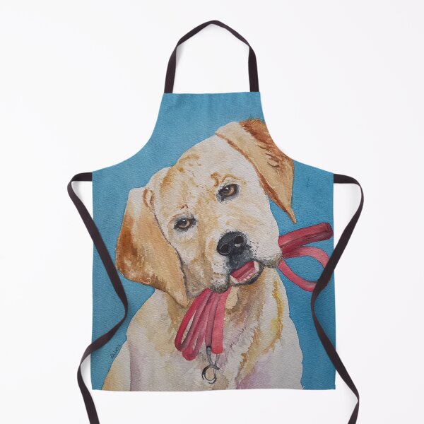 Item preview, Labrador Retriever Watercolour Artwork - Lets go Walkies! Original Watercolour Blue sky background designed and sold by AngelaHart1.