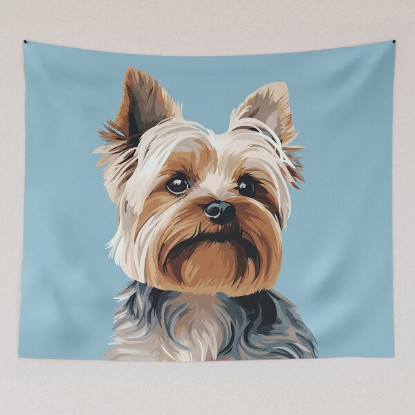 Item preview, Cute Yorkie Puppy Pastel Blue designed and sold by DreamyDaisy.