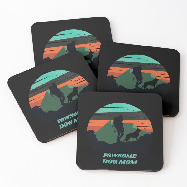Item preview, Retro Hiking Mom with Dog Pawsome Dog Mom designed and sold by OliveAndSnow.