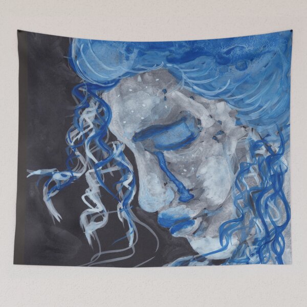 Item preview, "Feeling blue" A Watercolor Painting done on Black Paper. designed and sold by Lunardreams54.