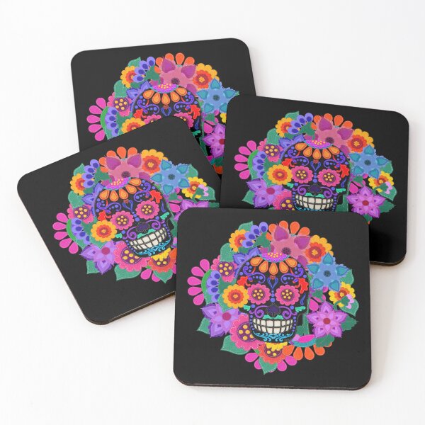 Item preview, Felt Look Sugar Skull with Flowers Day of the Dead designed and sold by CheriesArt.