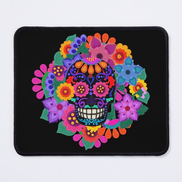 Item preview, Felt Look Sugar Skull with Flowers Day of the Dead designed and sold by CheriesArt.