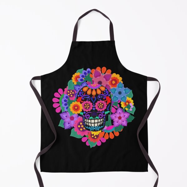 Item preview, Felt Look Sugar Skull with Flowers Day of the Dead designed and sold by CheriesArt.