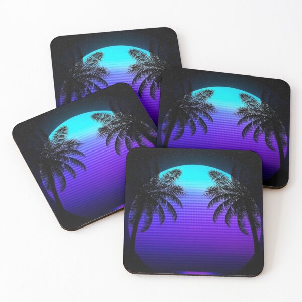 Item preview, Aesthetic palm trees with neon lighting of the sea designed and sold by Bekfles.