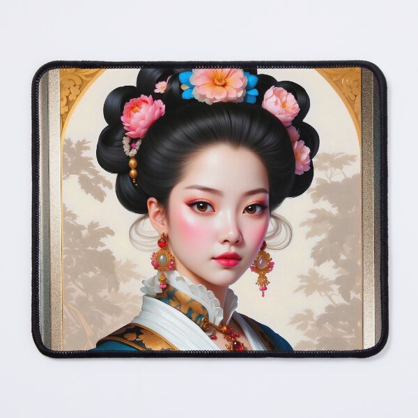 Item preview, Portrait Of An Elegant Japanese Young Lady Captivating AI Concept Art by Xzendor7 designed and sold by Xzendor7 Digital Art Creations.