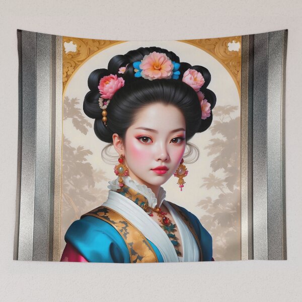 Item preview, Portrait Of An Elegant Japanese Young Lady Captivating AI Concept Art by Xzendor7 designed and sold by Xzendor7 Digital Art Creations.