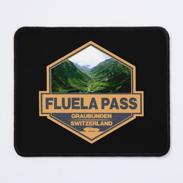 Item preview, Fluela Pass Switzerland Travel Art Badge designed and sold by KrisSidDesigns.