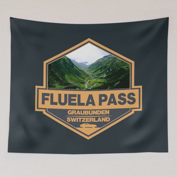 Item preview, Fluela Pass Switzerland Travel Art Badge designed and sold by KrisSidDesigns.