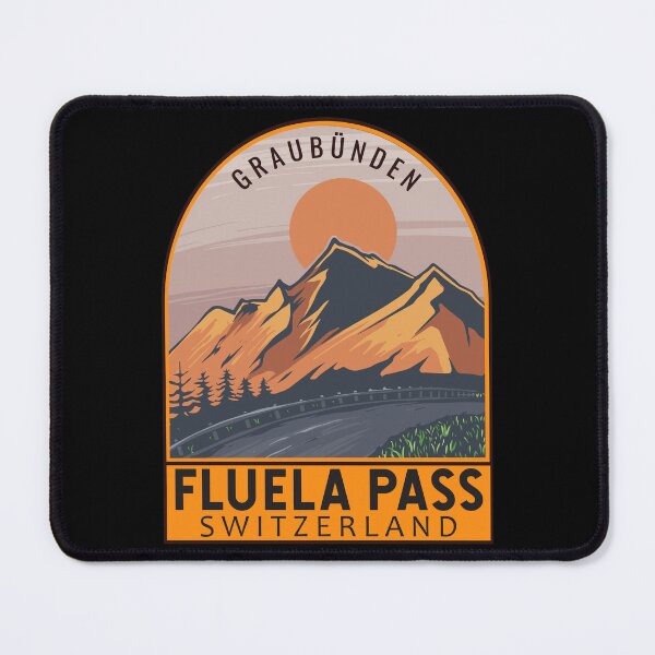 Item preview, Fluela Pass Switzerland Retro Travel Emblem designed and sold by KrisSidDesigns.