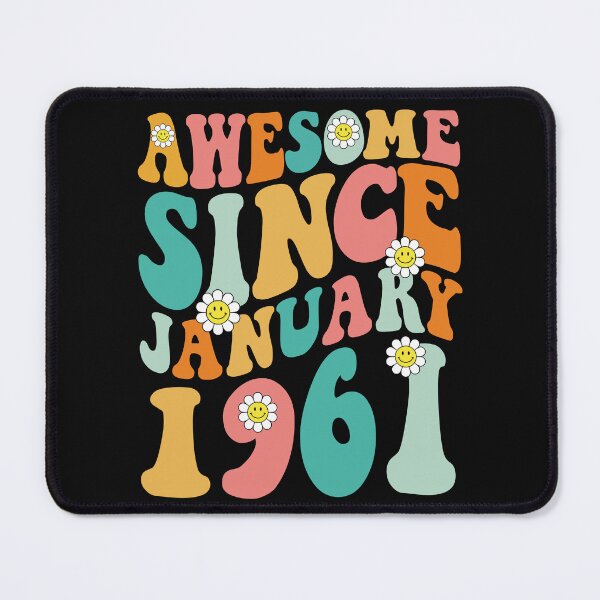 Item preview, Awesome Since January 1961 | Made In 1961 | Retro Groovy Birthday designed and sold by Christina-grich.