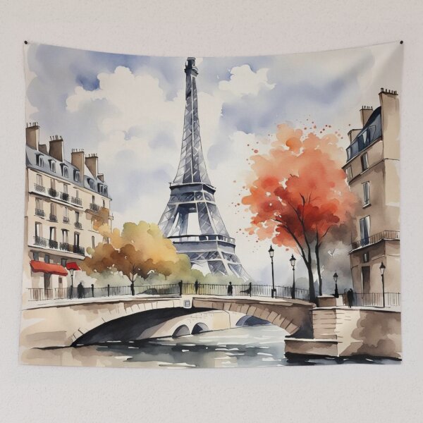Item preview, Paris with Eiffel Tower and Love Lock bridge designed and sold by JackFreestone.