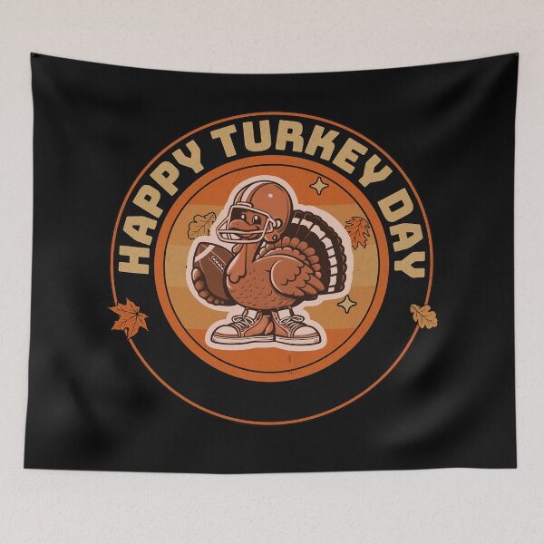 Item preview, "Happy Turkey Day" Football Turkey Mascotte designed and sold by shirtsmugslife.