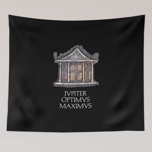 Item preview, Temple of Jupiter with the phrase Jupiter Optimus Maximus designed and sold by OptimoPrincipi Roman Coins.