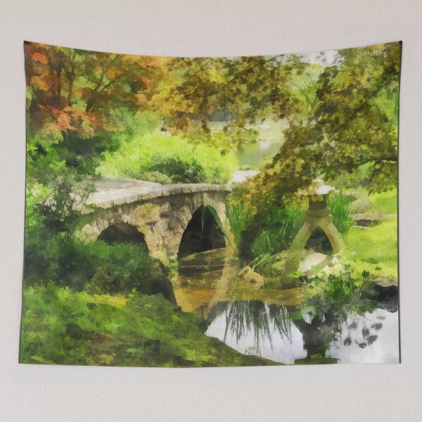 Item preview, Sunlit Bridge in Park designed and sold by Susan Savad.