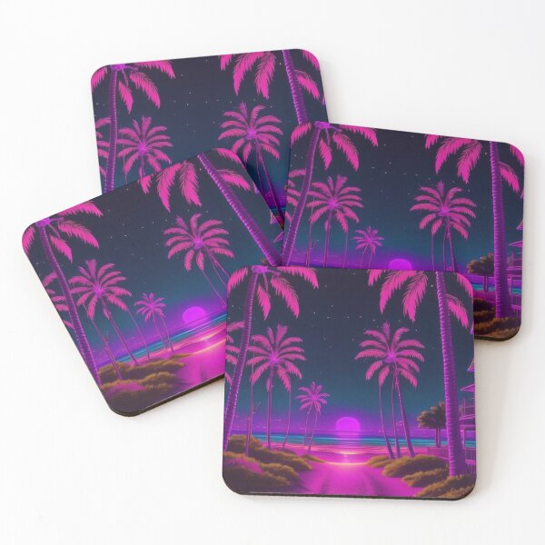 Item preview,  An aesthetic sunset with neon lighting, a beautiful view of palm trees designed and sold by Bekfles.