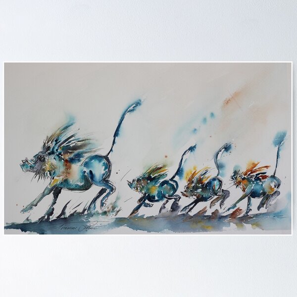 Item preview, warthog family designed and sold by TamrynPohlArt.