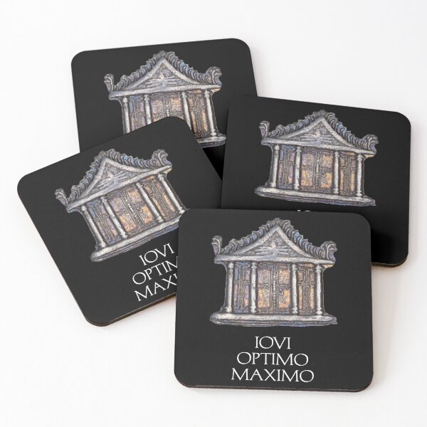 Item preview, Temple of Jupiter with Latin phrase 'Iovi Optimo Maximo' designed and sold by OptimoPrincipi Roman Coins.