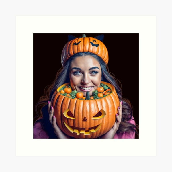 Item preview,  woman with pumpkin, Halloween designed and sold by HBZ-DESIGN.