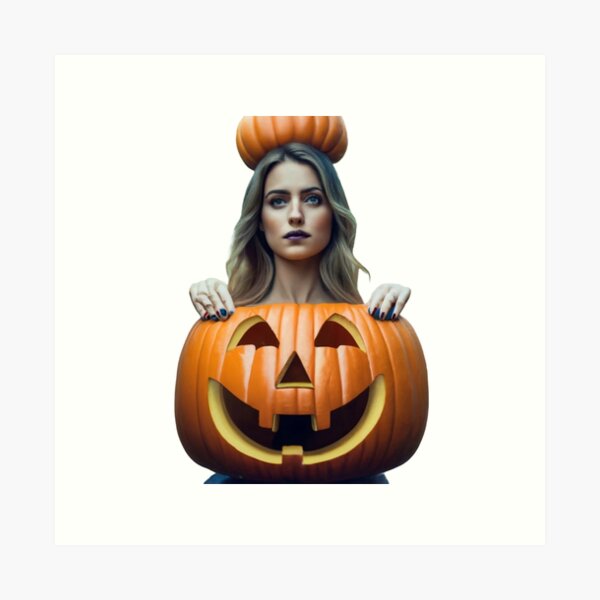 Item preview, woman with a pumpkin, Halloween designed and sold by HBZ-DESIGN.