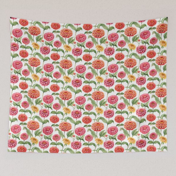 Item preview, Zesty Zinnias: A Burst of Color in Exquisite Watercolor designed and sold by qoodesignstudio.