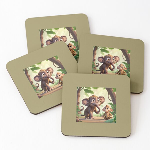 Item preview, Jungle Companions: The Elephant and the Mischievous Monkey designed and sold by Chukszy1.