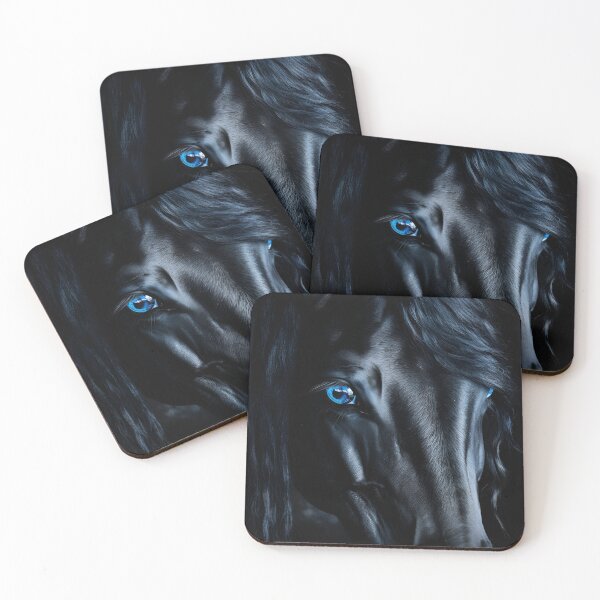 Item preview, Close up print of black horse with blue eyes designed and sold by dcrc.