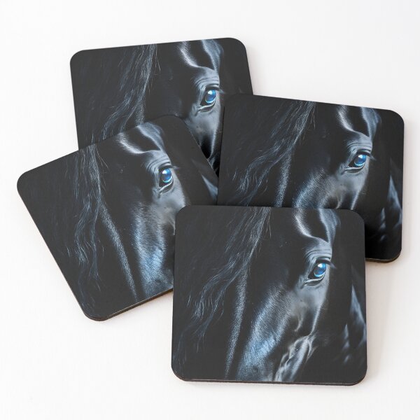 Item preview, Close up print of black horse with blue eyes designed and sold by dcrc.