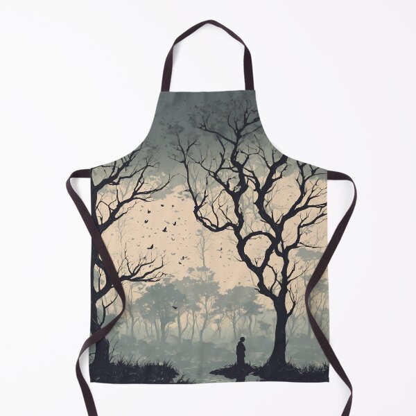 Item preview, Find your way in the darkness: Dark forest with twisted trees and flying birds designed and sold by nexanova369.