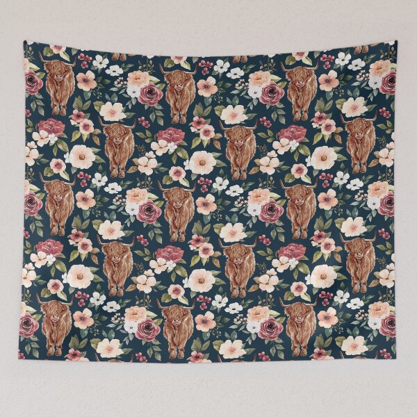 Item preview,  Highland Cow Floral designed and sold by cateandrainn.
