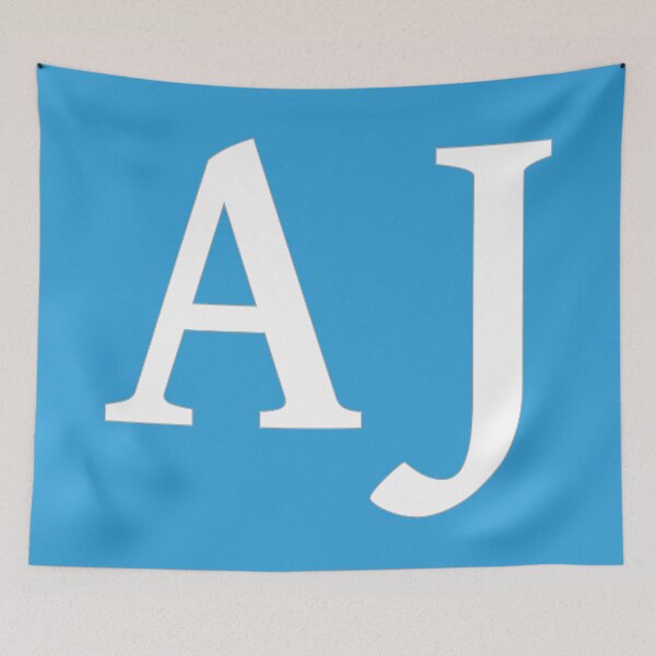 Item preview, AJ Initials Monogram Elegant White Letters designed and sold by Jeallan Designs.