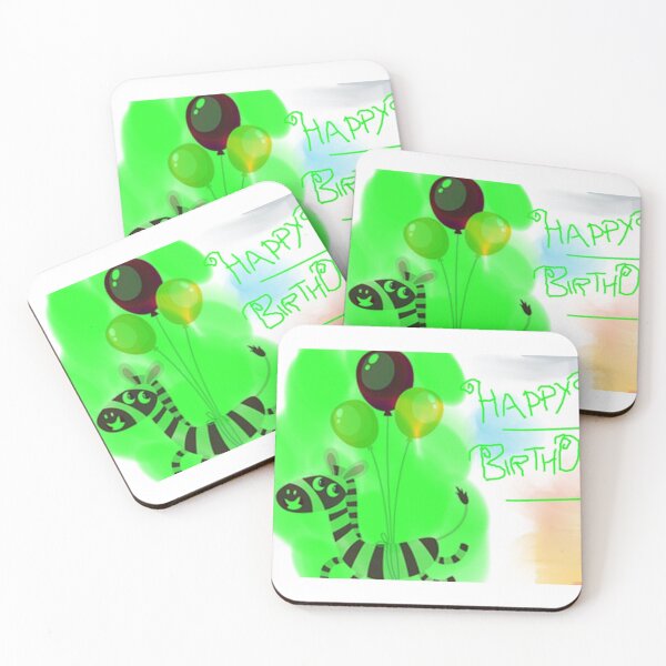 Item preview, Green Birthday with zebra designed and sold by mapacs100.