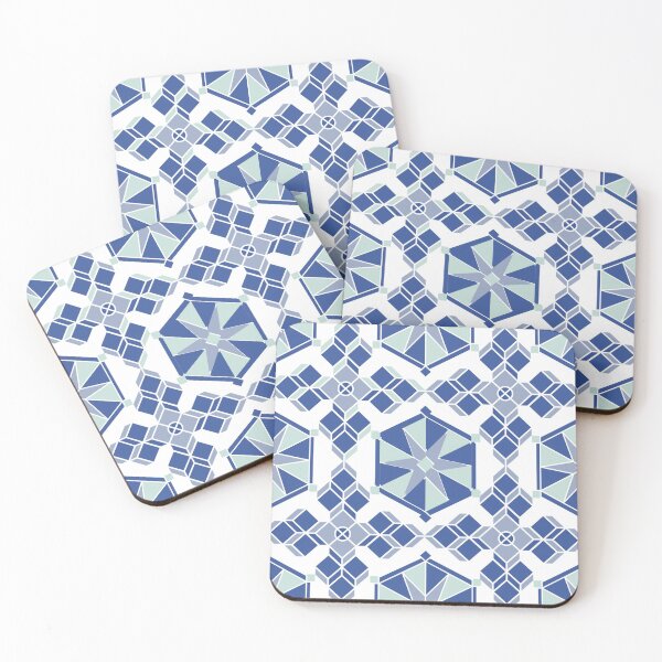 Item preview, seamless pattern with portuguese tiles. geometric element in the form of a snowflake on a colored background designed and sold by APHIDAT-TA.