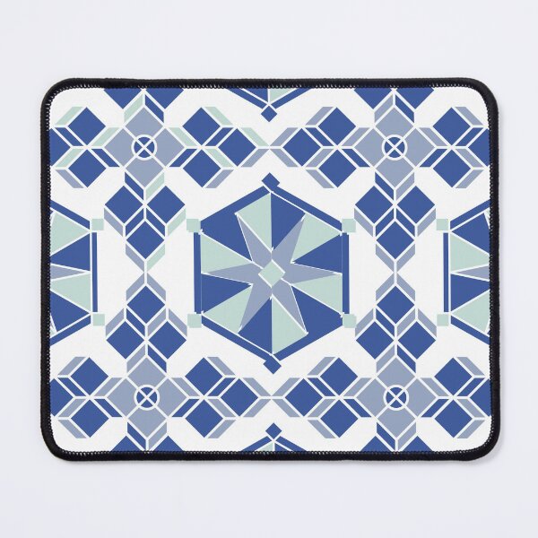 Item preview, seamless pattern with portuguese tiles. geometric element in the form of a snowflake on a colored background designed and sold by APHIDAT-TA.